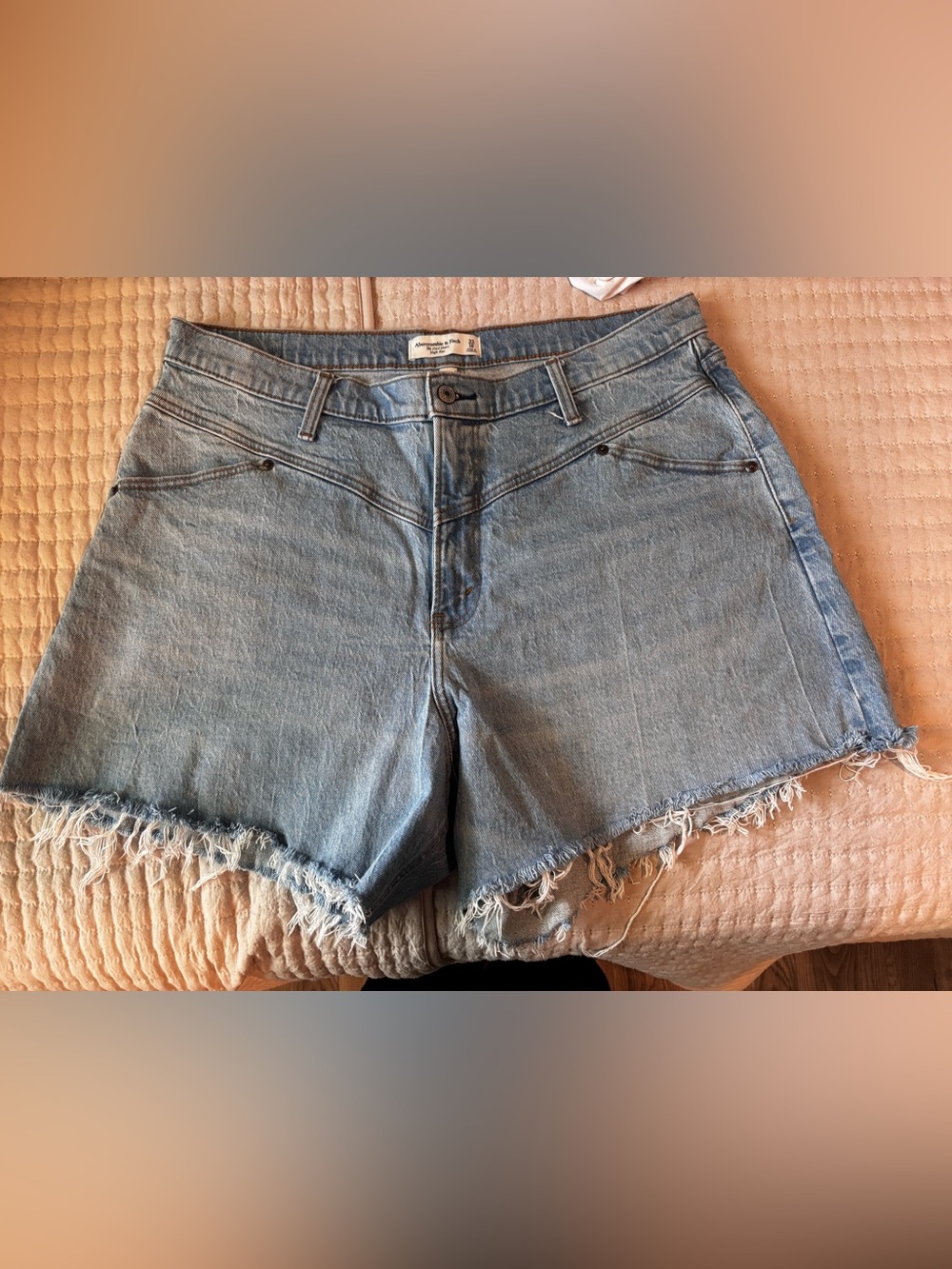 Abercrombie & Fitch Light Wash Denim Cutoff Shorts